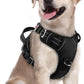 rabbitgoo Dog Harness Medium Sized, No Pull Dog Vest with 3 Buckles, Adjustable Soft Padded Pet Harness with Easy Control Handle and Reflective Strips, Black, M