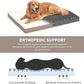Dog Crate Bed Washable Dog Beds for Large Dogs, Big Waterproof Orthopedic Pet Bed with Egg Crate Foam Pet Mat, Removable Oxford Cooling Cover, Khaki White