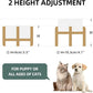 Ceramic Raised Double Bowls Set with Stand, 2 Heights Elevated, Food & Water Bowls for Small Breed Dogs, Cats, Kitty, Weighted Dog Dishes, Pet Bowls(5.1'',13.5oz, White)