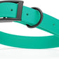 Dogline Biothane Waterproof Dog Collar Strong Coated Nylon Webbing with Black Hardware Odor- Proof for Easy Care Easy to Clean High Performance Fits Small Medium or Large Dogs, Teal