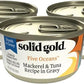 Five Oceans Solid Gold Wet Cat Food Shreds in Gravy - 3 Count Sample Pack - Real Tuna & Mackerel Cat Food for All Ages - Grain Free, Sensitive Stomach