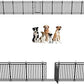 Dog Fence Outdoor Indoor, 40 Inch Height 48 Panels Dog Playpen for Large/Medium/Small Dogs Metal Dog Pen for Yard Camping and RV | Black-Silver