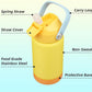 Insulated Water Bottle with Straw Lid,12 oz Stainless Steel Vacuum Metal Bottle with Silicone Handle,Yellow