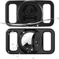 2 Pack Waterproof AirTag Dog Collar Holder Compatible with Apple AirTag, Silicone Hidden Loop Holder for Airtag Tracker, Anti-Lost Dog Collar Air Tag Accessories(Black,Black)
