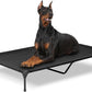 Elevated Dog Bed for Outdoor, XXL Raised Dog Cot Indestructible with Washable Mesh, Cooling Summer Pet Cot Chew Proof for Outside Camping Travel, 59"x36" Black