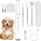Dog Plaque Tartar Remover, Electric Toothbrush Teeth Cleaner Dental Care Kit for Dogs Cats- 5 Modes LED IPX6 Waterproof Auto-Stop Gum Protection USB Charge, 3 Brush Heads, Pet Teeth Cleaning Tools