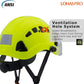 LOHASPRO Hard Hats Construction Safety Helmet with Visor ANSI Z89.1 Approved OSHA Hardhat, Vented Men Work Hard Hat with Chin Strap Tree Climbing Arborist Helmet (P3 Lime+Clear Visor)