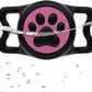 IP68 Waterpoof Dog Air tag Holder, Stretchy Silicone Full Body Covered Apple Air Tag Holder for Dog Cat Collar Fit All Width Collar (Black & Rose, 1 Pack)