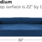 Furhaven Cooling Gel Dog Bed for Medium/Small Dogs w/ Removable Bolsters & Washable Cover, For Dogs Up to 35 lbs - Quilted Sofa - Navy (Blue), Medium