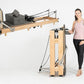 Pilates Reformer Machine, Wood Foldable Pilates Machine Equipment for Home Workout