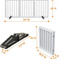 White 18-55" Wide Pet Gate, Bamboo Dog Gate for Stair, Foldable Dog Gates for Doorways House, Freestanding Pet Gates 24inches Tall, Doogie Puppy Gate Fences Indoor
