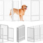 Full Metal Freestanding Dog Gate with Door, 32''Height Foldable Pet Dog Fence for Indoor & Outdoor, 8 Panels Extra Wide Free Standing TallDog Gates for Doorways,House,Stairs,Porch,Deck,Yard