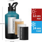 Insulated Water Bottle 64oz,Triple Wall Vacuum Stainless Steel(Dishwasher Safe),Leak Proof & Non-BPA,Flask Jug with Paracord Handle & Straw Spout Lids Sports