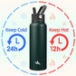 40oz Insulated Water Bottle Stainless Steel Sport Bottles with 3 Lids,Army Green