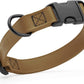 Dogline Biothane Waterproof Dog Collar with Quick Release Buckle Strong Coated Nylon Webbing with Odor- Proof for Easy Care Easy to Clean Fits Small Medium Large Dogs, Coyote Brown 1" W 15-25" L