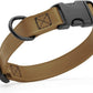 Dogline Biothane Waterproof Dog Collar with Quick Release Buckle Strong Coated Nylon Webbing with Odor- Proof for Easy Care Easy to Clean Fits Small Medium Large Dogs, Coyote Brown 3/4" W 12-19" L