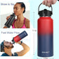 Water Bottle Insulated 32oz 40oz 64oz 128oz Straw Lid Spout Lid & 3 Lids, Leak Proof, Vacuum Insulated,Stainless Steel Water Bottle Wide Mouth for Sports, Gym or Office