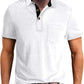 Men's Casual Polo Shirts Classic Button Basic Short Sleeve Shirt Solid Color Cotton Tees Golf Stylish Tops