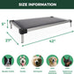 FXW TitanNest Chew-Proof Elevated Dog Bed, Raised Cot for Indoor/Outdoor/Camping Use, Durable & Washable Padded Pet Bed for Medium Dogs, 42.0" L x 27.0" W x 5.0" H, Gray