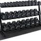 WF Athletic Supply Rubber Coated Hex Dumbbell Set, Multiple Choices Available - Dumbbells with Rack Stand and Mat, or Dumbbells Only (200/550/1200/2100/3000 LB)