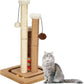 Cat Scratching Post Premium Natural Sisal Jute Carpet 3 Scratch Posts with Interactive Track Ball Base and Hanging Balls Toys Kitten Scratcher for Indoor Kittens and Small Cats