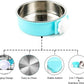 HERCOCCI Dog Crate Bowl, Removable Stainless Steel Pet Kennel Cage Hanging Food Bowls and Water Feeder Coop Cup Prevent Overflow for Puppy, Medium Dog, Cat, Rabbit, Ferret (2PCS)