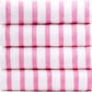 JML Microfiber Beach Towels, Bath Towel Set (4 Pack, 27" x 55") - Extra Large, Soft, Absorbent, Fast Drying, Multipurpose for Hair, Bathroom, Swimming, Fitness, Sport, Yoga -Stripe Pink