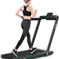 GYMAX Walking Pad, 2.25HP Dual Display Foldable Treadmill for Home with Remote/Smart App Control, Portable Compact Treadmill for Office Under Desk, Folding Running Machine for Small Spaces