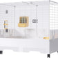 Oneluck Indoor Bunny Cage with Pull-Out Tray,Wheels and Transparent Panel，Rabbit, Guinea Pig, Chinchillas, and Small Animal Condo