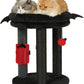 MECOOL 4in1 Small Cat Tree,Scratching Post with Tower Soft Bed, Sisal Carpet Jute Posts with Three Hanging Ball Toys and Massage Brush for Indoor Cats and Kittens