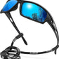 Polarized Sports Sunglasses for Men 100% UV Protection Wrap Around Unbreakable Sun Glasses for Fishing Driving