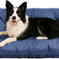 FUNNY FUZZY 42x28 Washable Dog Bed Crate Mat, 2 in1 Pet Pillow Sleeping Bed, Fluffy Deluxe Kennel Mattress for X-Large Dog and Cat,Charcoal Grey,XL,Midnight Blue
