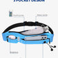 WATERFLY Running Belt Fanny Pack: Runner Marathon Jogging Waist Pack Sport Workout Exercise Fitness Phone Holder Belt for Men Women Jogger Slim Waistband