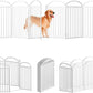 8 Panles Full Matel Freestanding Dog Gates with Door, 192"Extra Wide 36"Tall Free Standing Dog Pet Gate for Indoor & Outdoor. Foldable Pet Fences for Doorways, House, Stairs, Porch, Deck, Yard