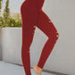 DIBAOLONG Womens High Waist Yoga Pants Cutout Ripped Tummy Control Workout Running Yoga Skinny Leggings
