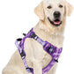 PUPTECK No Pull Dog Harness for Large, Adjustable Reflective Dog Harness with Handle Easy Control, Comfortable Soft Padded Pet Vest Harness for Large Dogs, Plaid Purple XL