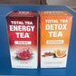 Total Tea Detox Tea & Energy Tea Set - 25 Day Detox - Herbal SIim Tea with Chamomile - Hibiscus Tea and Ginger Root for Colon Cleanse – Natural Citrus & Cinnamon Herbal Tea for Digestive Health