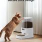 Cat Feeder Automatic - Cat Food Dispenser MeowServe S20, Auto Dog Feeder with Stainless Steel Bowl, 5L Pet Feeder with Patented Anti-Jam Port, App, Dual Lock Lid, Dual-Band WiFi & Power, White