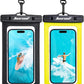 Hiearcool Waterproof Phone Pouch,Waterproof Cell Phone Dry Bag for iPhone,Universal Waterproof Case Beach Essentials for Vacation Kayak Cruise Accessories Must Haves-Black&Yellow-2Pack
