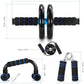 TOMSHOO AB Wheel Roller Kit with Push-Up Bar, Knee Mat, Jump Rope and Hand Gripper - Home Gym Workout for Men Women Core Strength & Abdominal Exercis