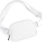 ODODOS Unisex Mini Belt Bag with Adjustable Strap Small Fanny Pack for Workout Running Traveling Hiking, White