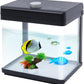 1.5 Gallon Fish Tank Starter Kits, Low Noise Betta Fish Tank with Fil-TER LED Light Submersible Pu-mp, Glass Small Fish Tank Smart Aquarium kit with Dimmer Button Water Temperature Display