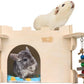 YKD Castle Chinchilla House - Small Animal Hideout for Chinchilla Guinea Pig Hedgehog, or Rat - Ventilated Wooden Guinea Pig Hut Habitat with Multiple Doors (Medium)