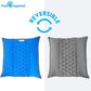 Paw Inspired Snuggle Bunny Bolster Bed for Rabbits, Cats, Dogs and Other Small Pets, Reversible Fleece Flop Bedding with Padded Sides (Gray/Blue)