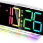 Cadmos Loud Alarm Clocks for Heavy Sleepers,Adults,Kids,Teens,Large Digital Display,7 Color Night Light,Adjustable Volume,Battery Backup,Small Bedside Clocks for Bedrooms (White+Dynamic)