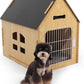 Dog House Indoor for Small Dogs or Cats, Cozy Wooden Design, Small Indoor Bed House, with Air Vents and Elevated Floor Warm Dog Cave