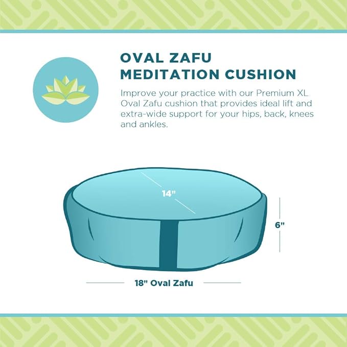 Bean Products Zafu Meditation Pillows for Sitting on Floor, Yoga Cushion, Cotton/Buckwheat Fill Yoga Pillow, Zafu Meditation Cushion, Zen Kneeling Prayer Pad- Made in USA - 14"x18" Oval - Tangerine