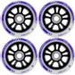 Bont FX1 Roller Skate Wheels with 688 Mini Bearings - Derby and Indoor Speed Quad Skating - Pack of 8 with bearings
