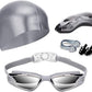 Swim Goggles Swimming Goggles No Leaking with Nose Clip, Earplugs, Swim Cap and Case for Men Women