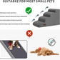 4-Step Dog Stairs and Ramp for Beds or Couches – Non-Slip Sturdy Pet Steps for Small Dogs and Cats,17.4" H,Grey
